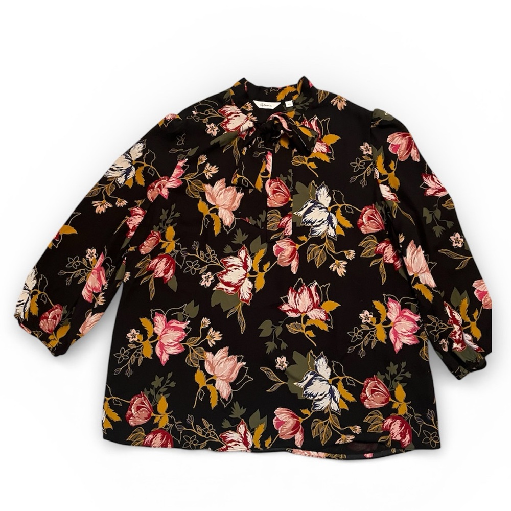 Floral Blouse with Bow - Picture 3 of 12